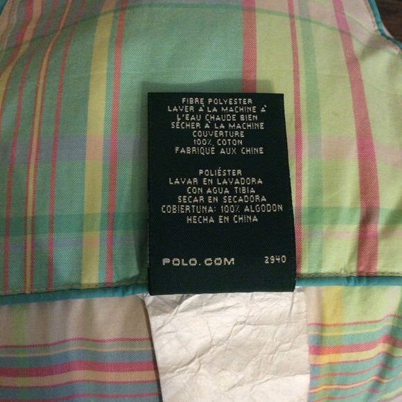 Ralph Lauren Neon Bright Plaid Wedge Pillow - Picture 5 of 7